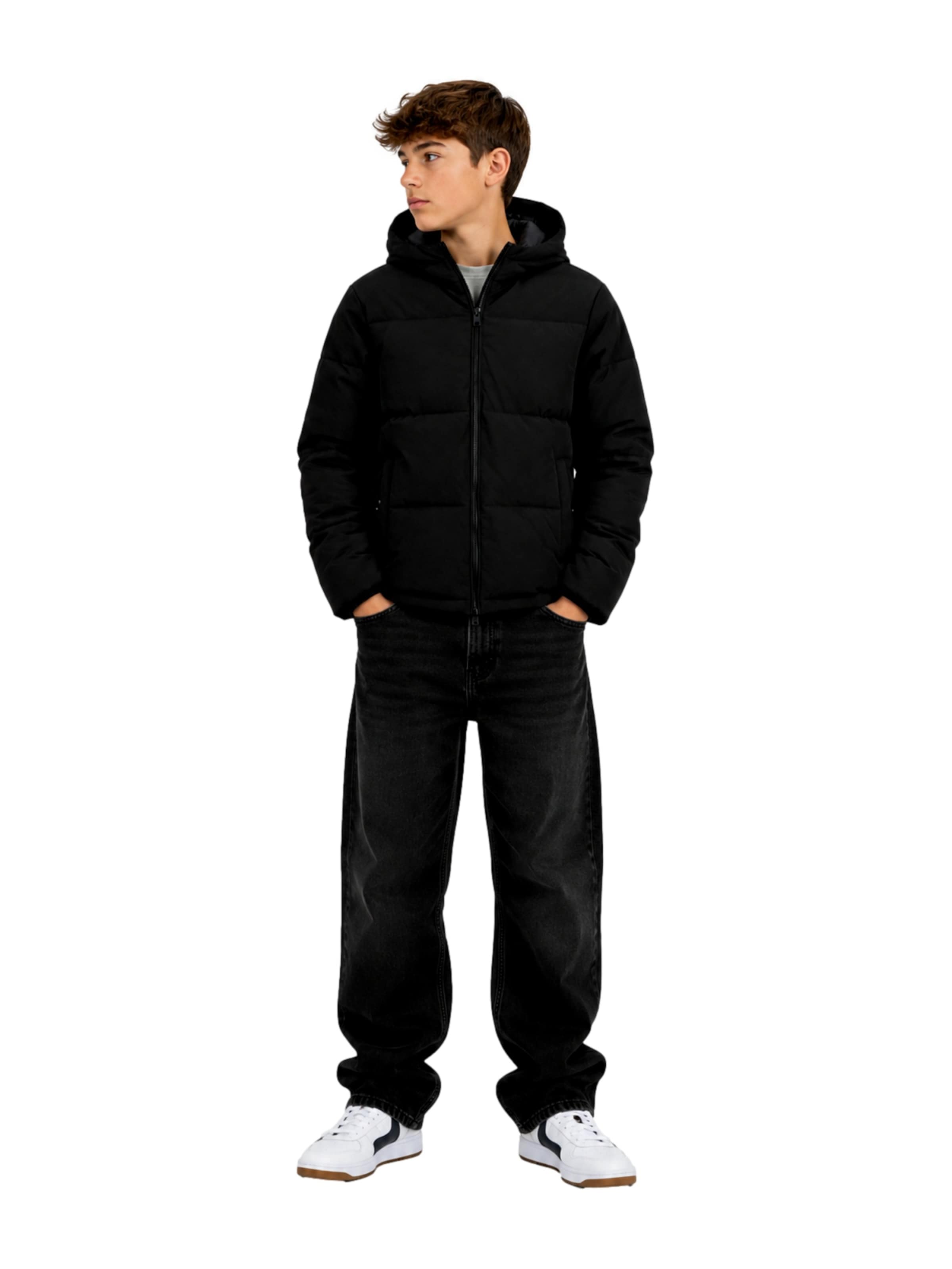 Jack & Jones Junior Winterjas 'Galaxy' in Zwart