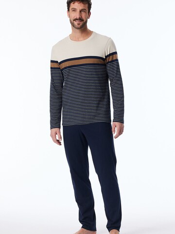 SCHIESSER Long Pajamas ' Casual Nightwear ' in Blue: front