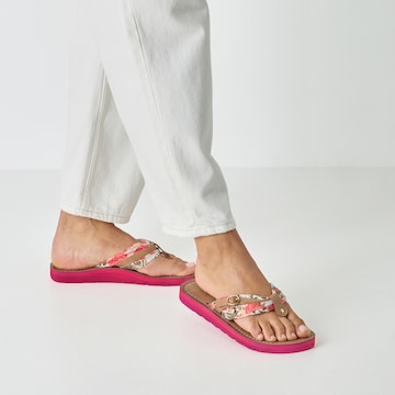 Tamaris T-Bar Sandals in Pink: front