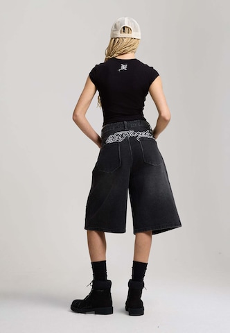 Wide Leg Jean Ed Hardy en noir