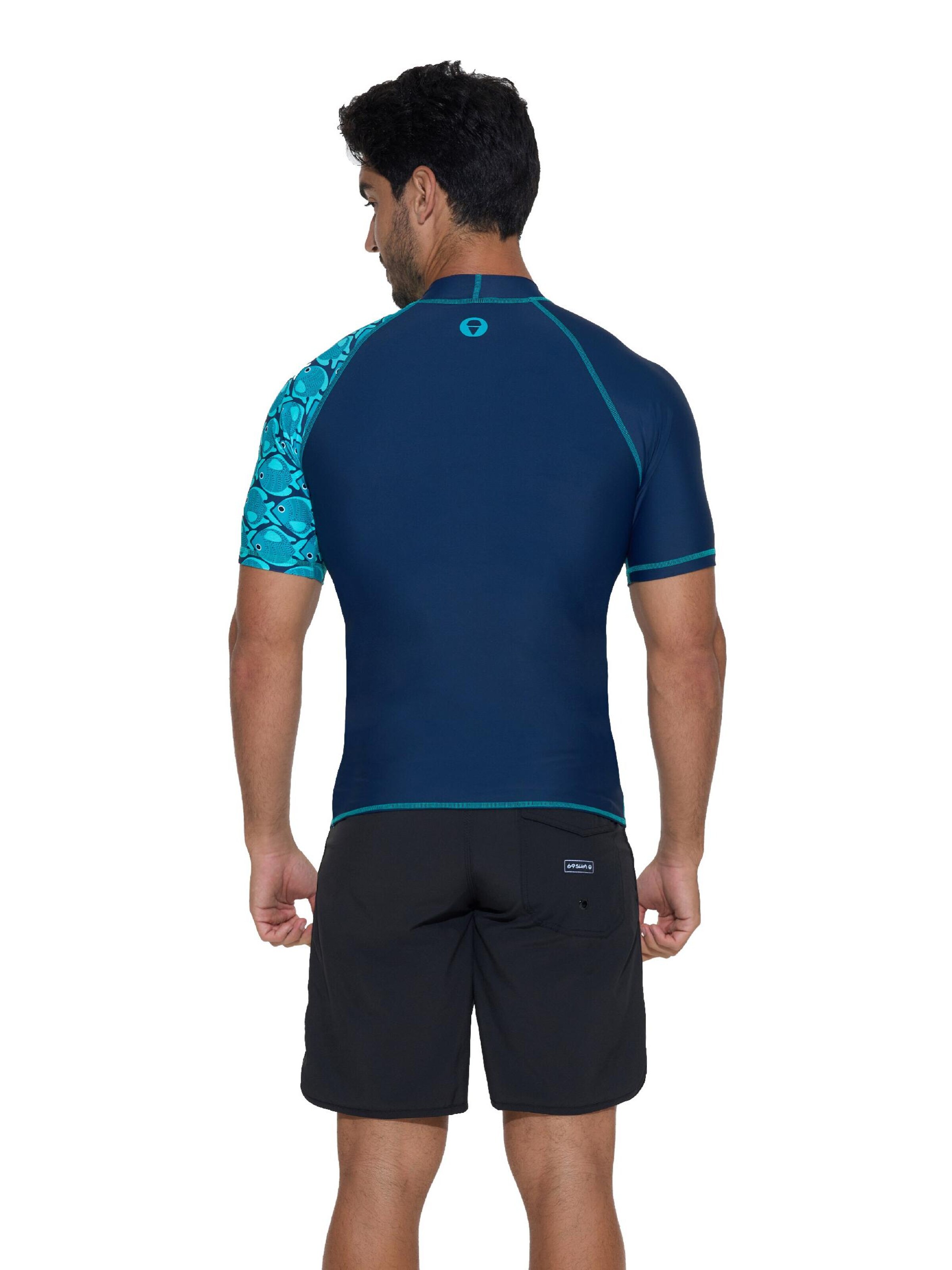 69Slam - Camiseta funcional 'KOA UPF50 FISHES' en azul
