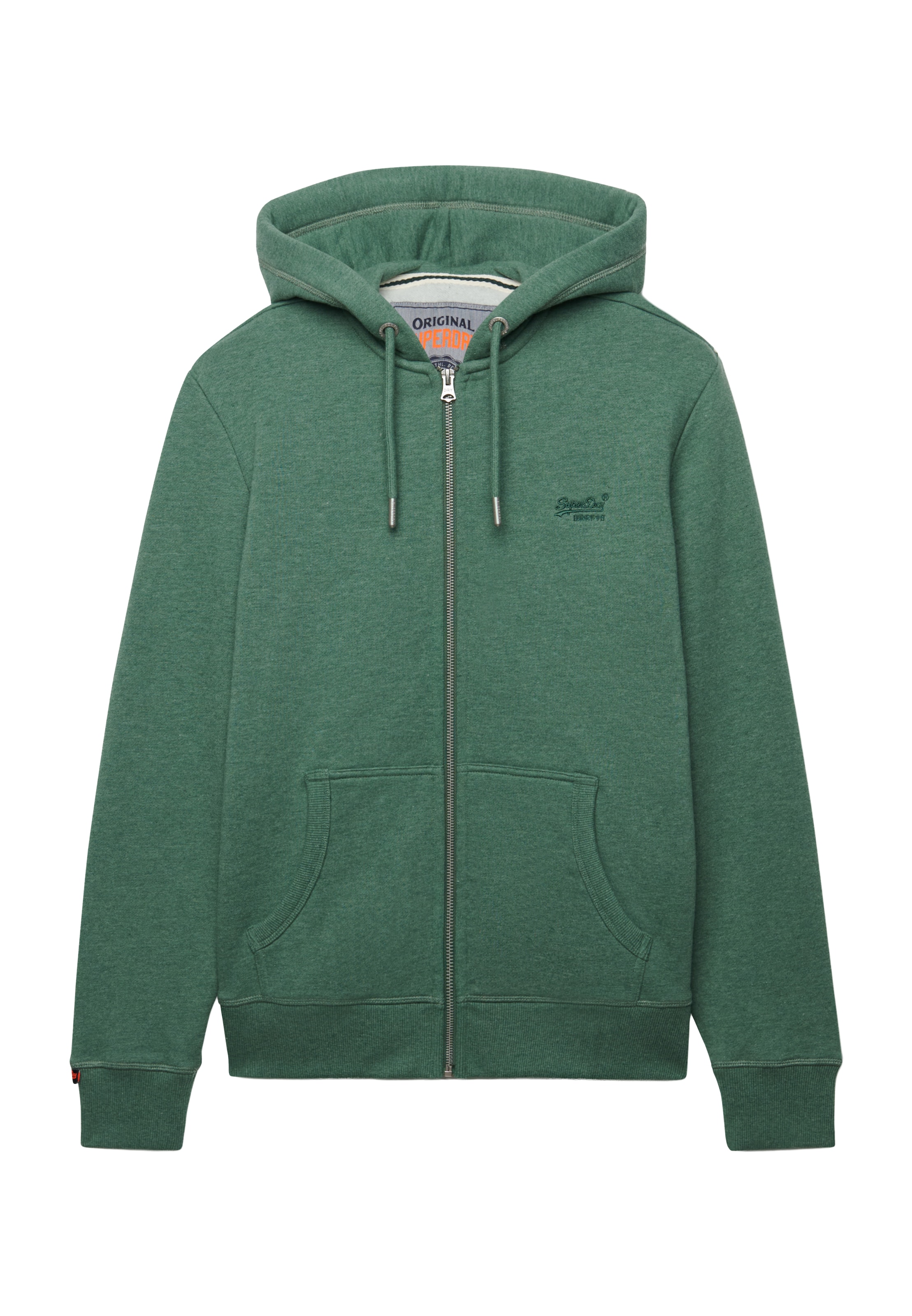Superdry & Co Ζακέτα φούτερ 'ESSENTIAL' σε πράσινο: μπροστά