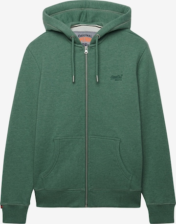 Superdry & Co Ζακέτα φούτερ 'ESSENTIAL' σε πράσινο: μπροστά