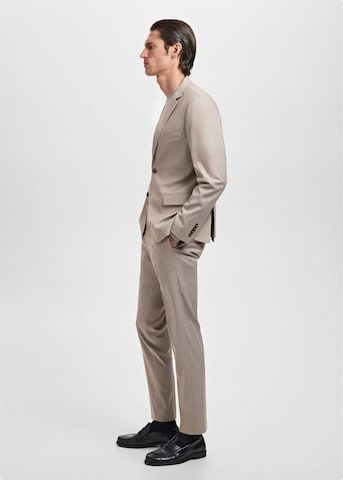 MANGO MAN Slim fit Pleated Pants 'Paris' in Beige