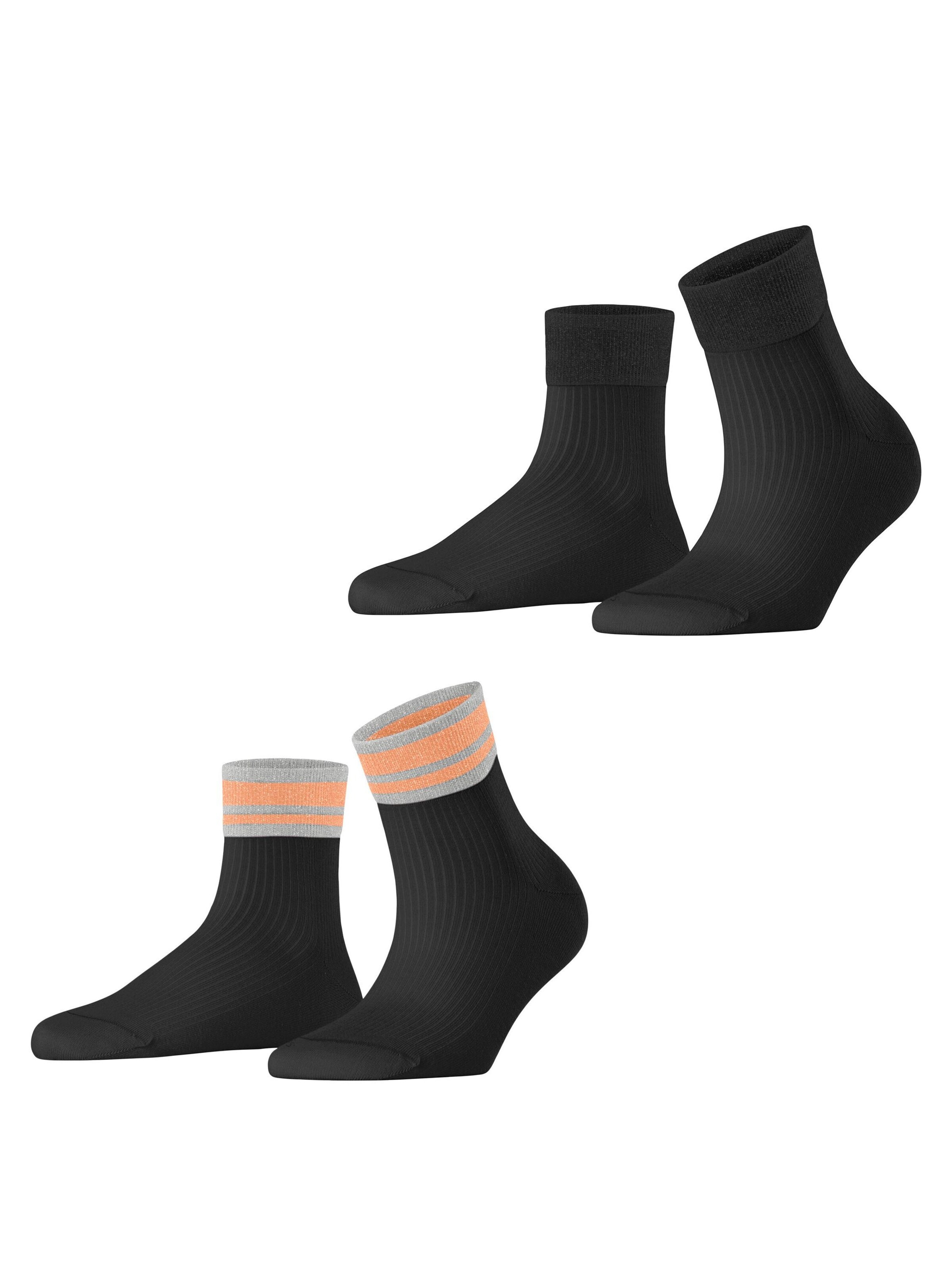 ESPRIT Socken 'Retro Glitter 2-Pack'‌‌ in Schwarz: Vorderseite