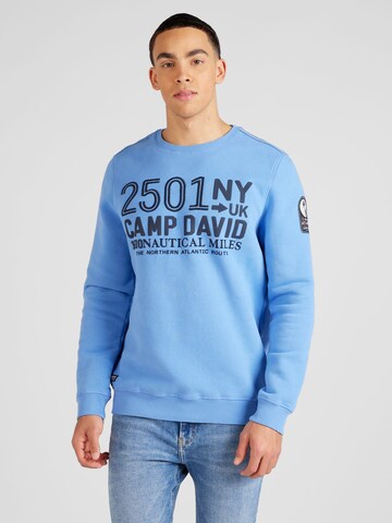 Sweat-shirt CAMP DAVID en bleu : devant