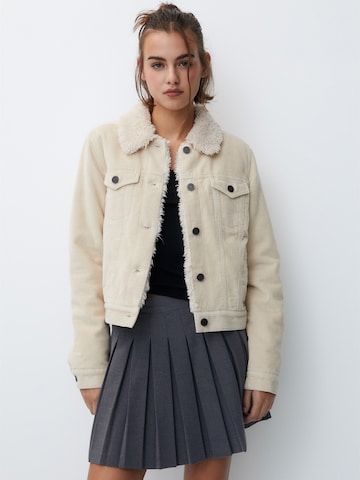 Pull&Bear Tussenjas in Beige: voorkant