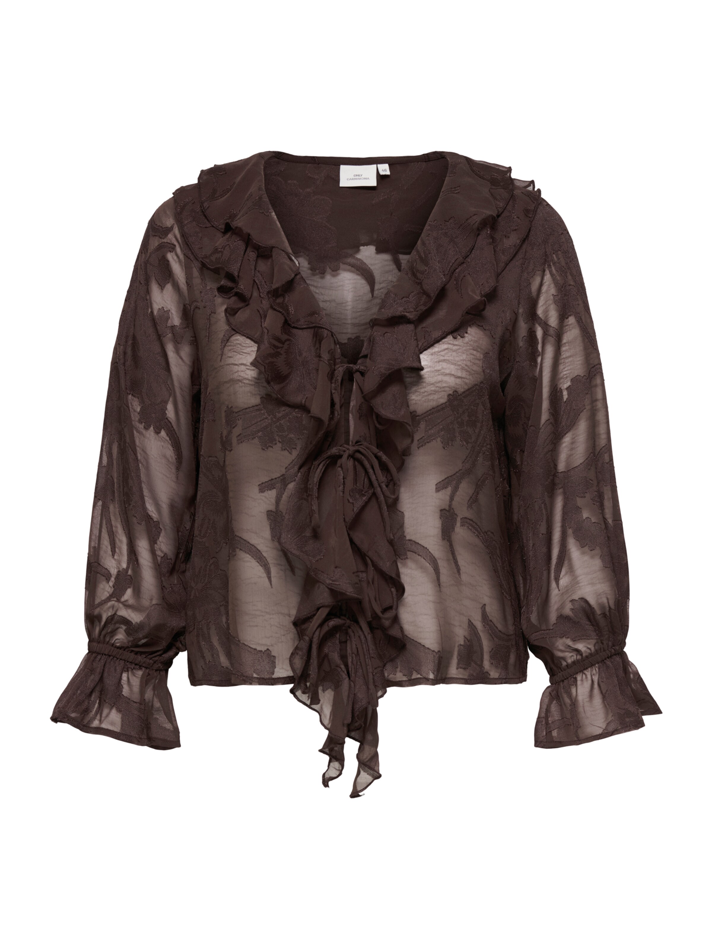 Camicia da donna 'CARELENI' di ONLY Carmakoma in marrone: frontale