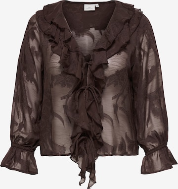 Camicia da donna 'CARELENI' di ONLY Carmakoma in marrone: frontale