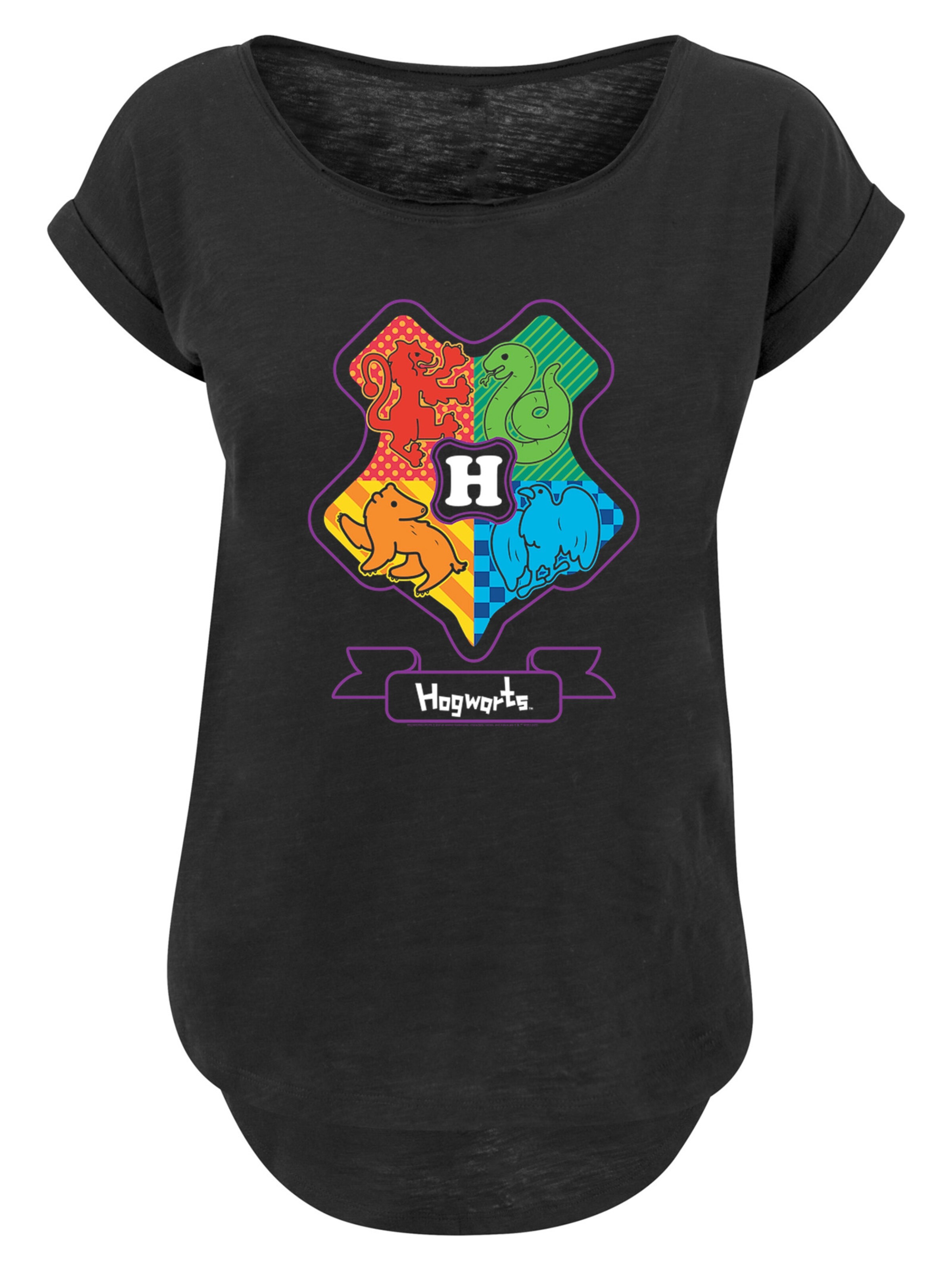 T-shirt 'Harry Potter Junior Hogwarts Crest' F4NT4STIC en noir : devant