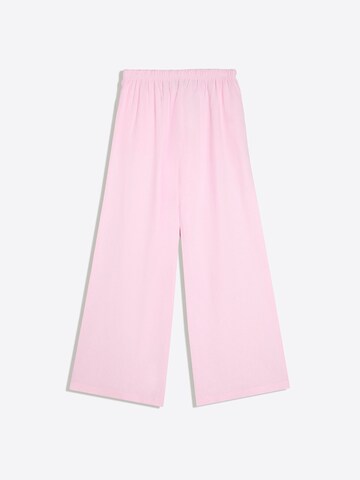Bershka Wide Leg Hose in Pink