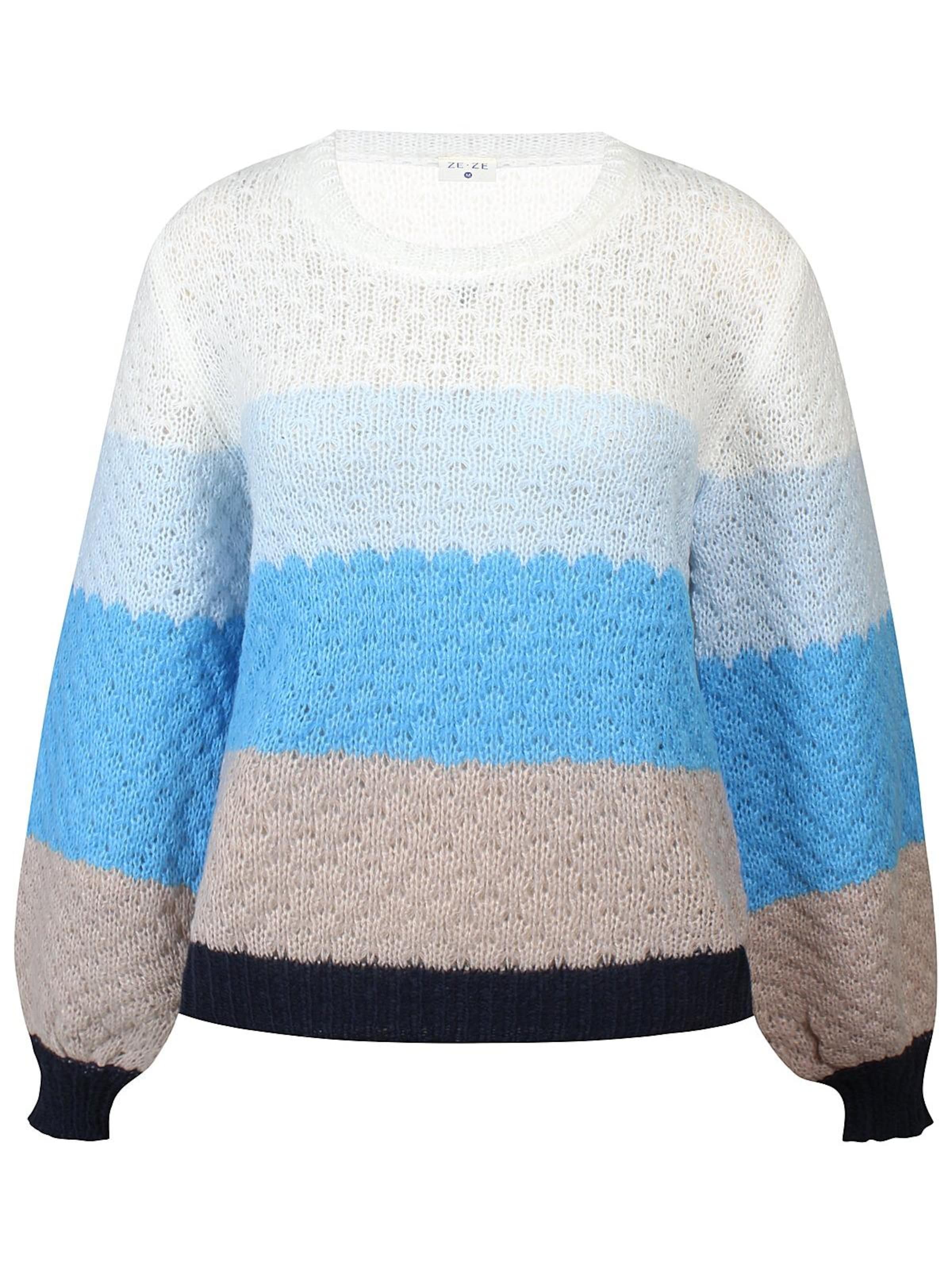 ze-ze Trui 'Cendall 013' in Blauw: voorkant