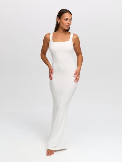 cfab by creamy fabrics Kleid 'Ribbed Tank Top Maxikleid'‌‌‌‌‌‌‌‌ in weiß, Produktansicht