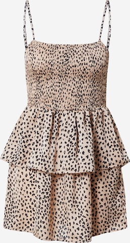 In The Style Summer Dress in Brown: front