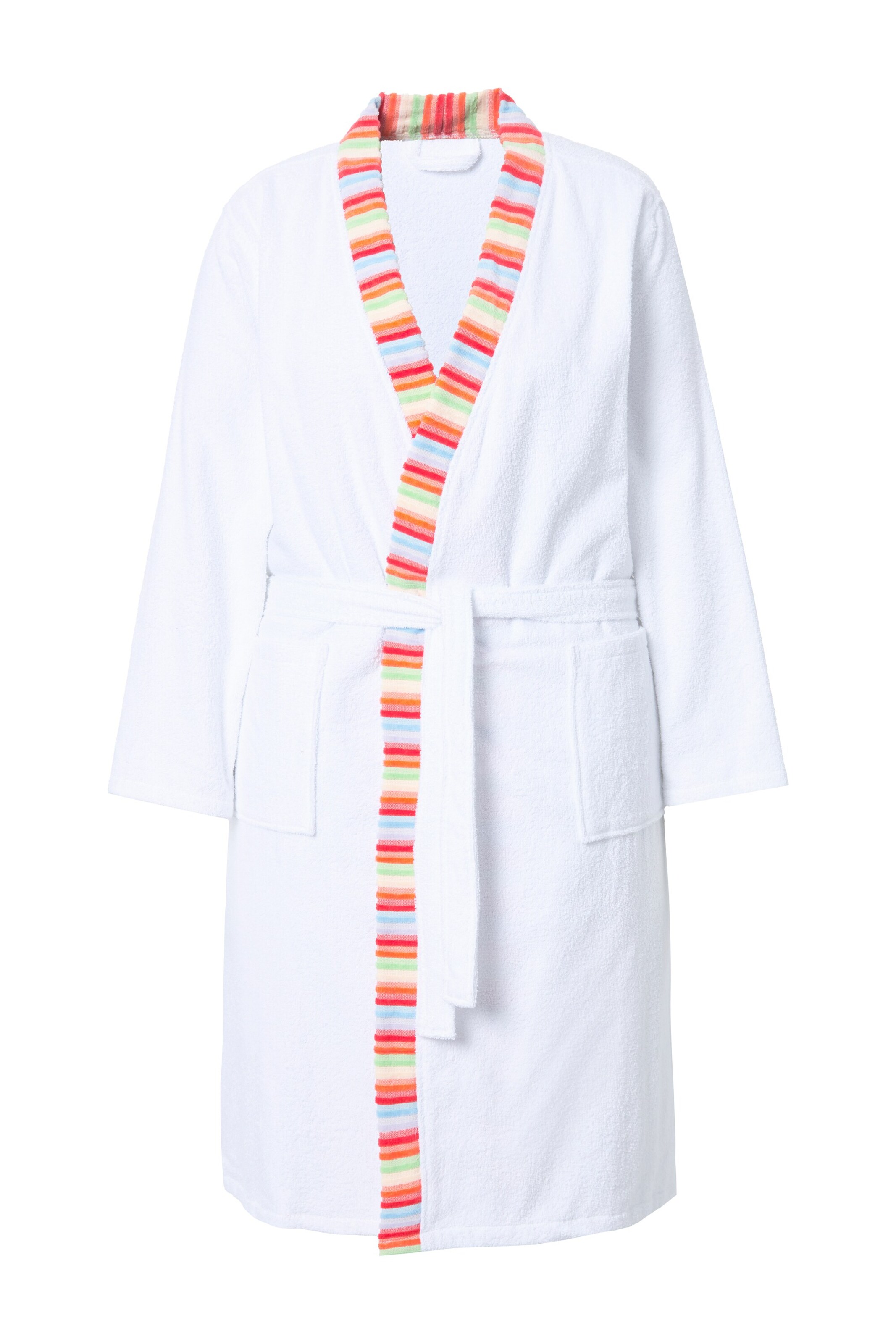 Ulla Popken Bademantel kurz in Weiß: Vorderseite