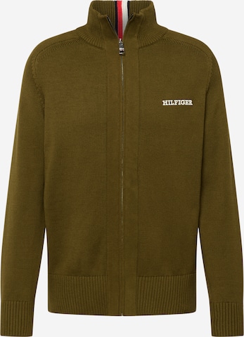 TOMMY HILFIGER Knit cardigan in Green: front