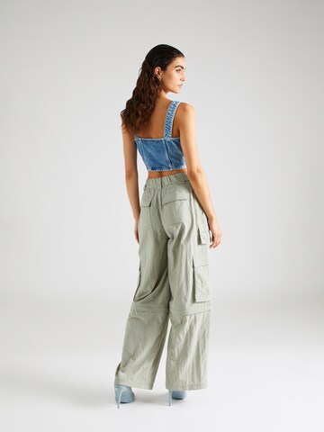 Tommy Jeans Wide leg Cargo Pants 'Claire' in Green