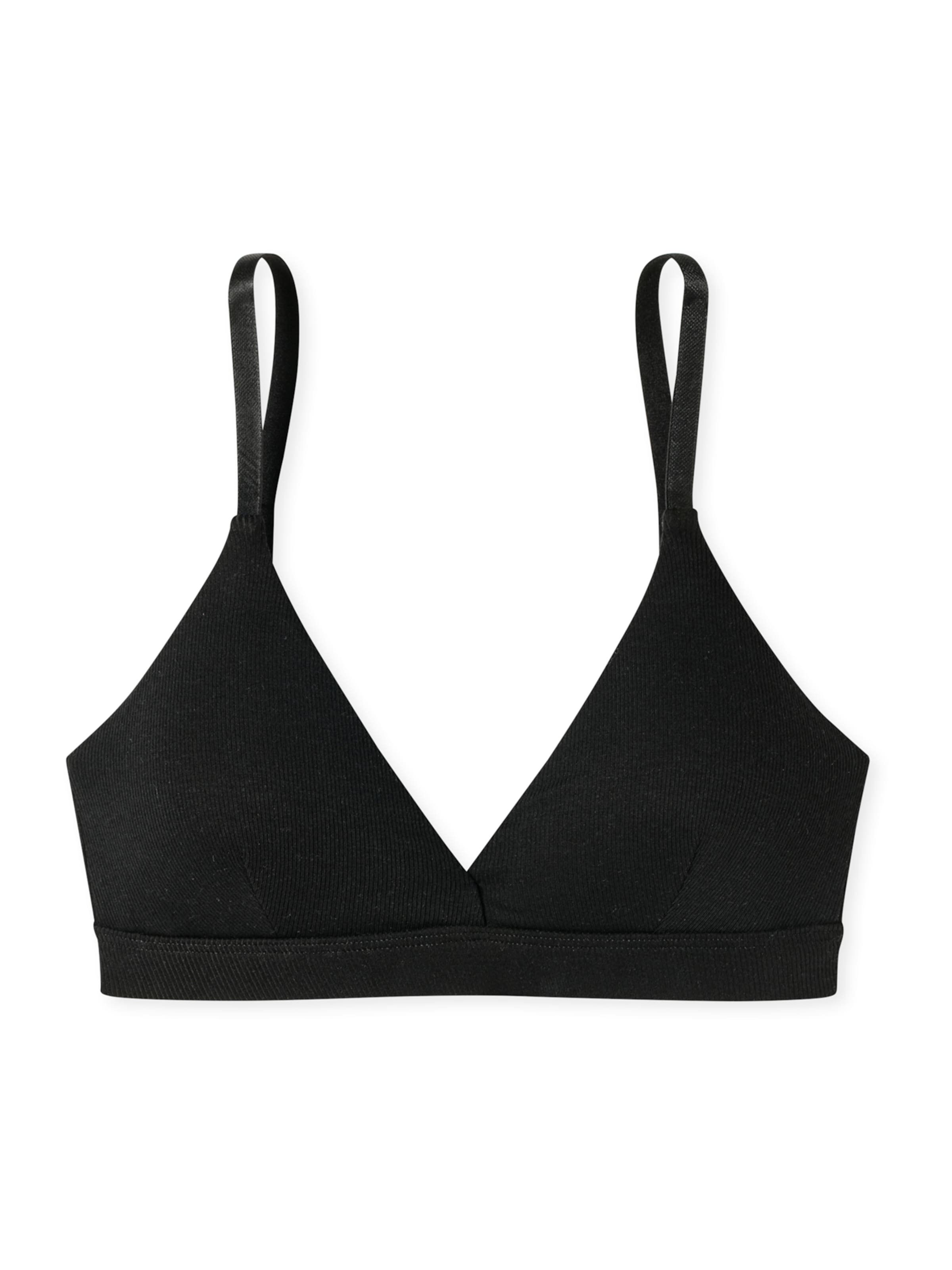 SCHIESSER BH ' Pure Rib ' in Zwart: voorkant