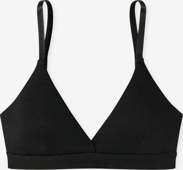 SCHIESSER Triangle Bra ' Pure Rib ' in Black: front