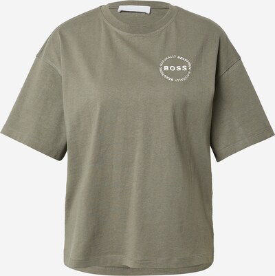 BOSS Casual Shirt 'Evina' in de kleur Kaki / Wit, Productweergave