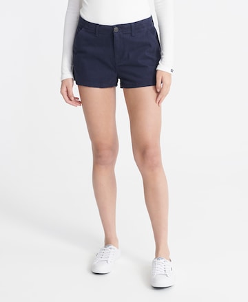 Superdryregular Chino hlače - plava boja: prednji dio