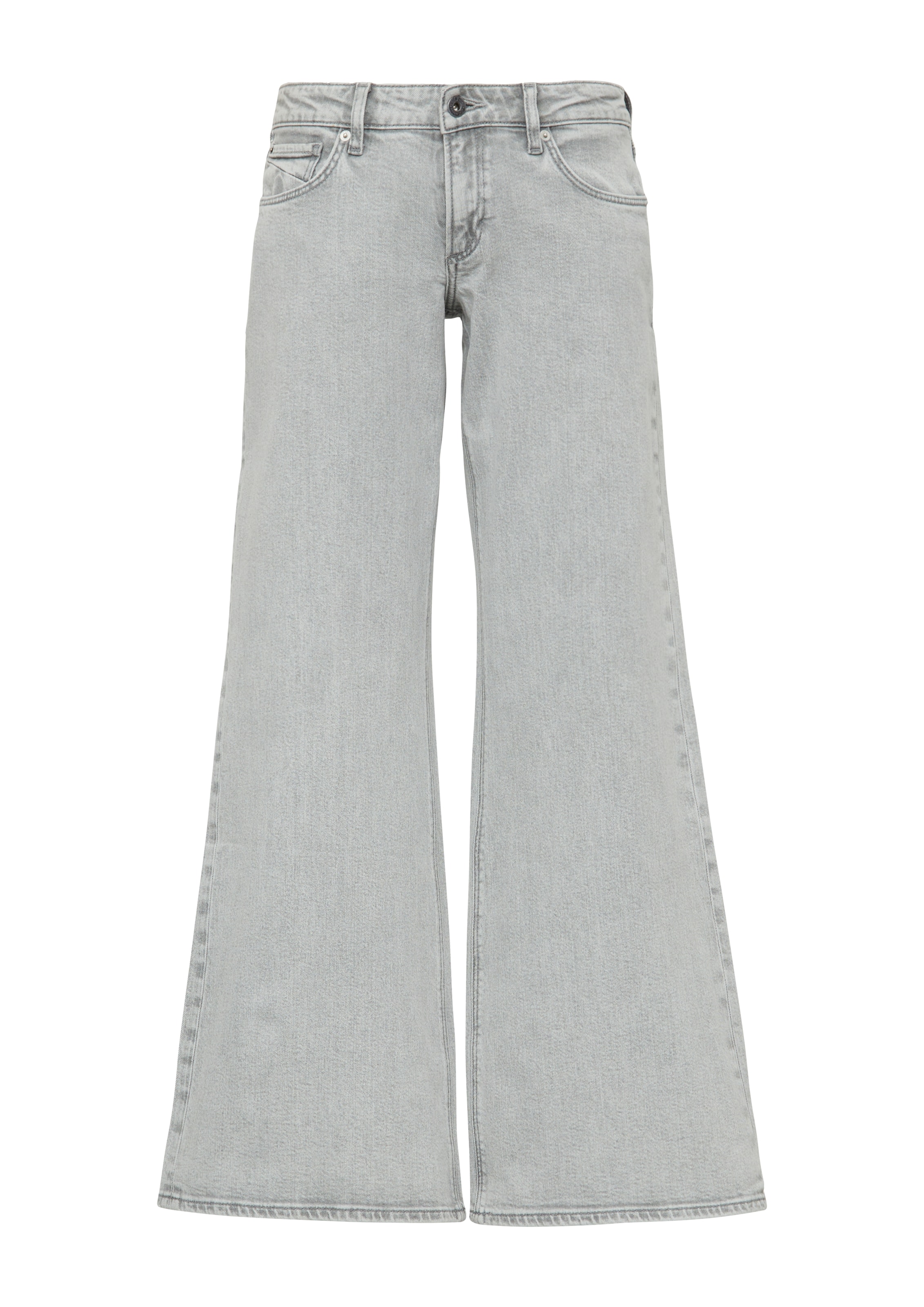 QS - Perna larga Calças de ganga em cinzento: frente