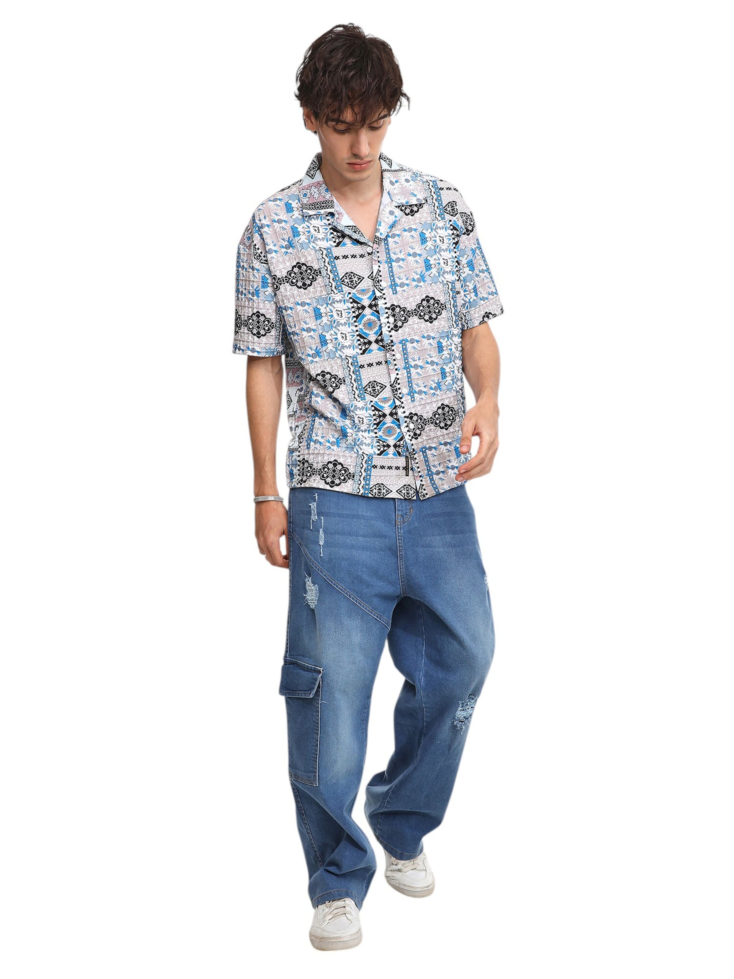 Campus Sutra Regular fit Button Up Shirt 'Winona' in Grey