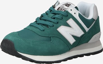 Baskets basses '574' new balance en vert : devant