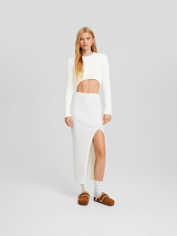 Pull-over Bershka en blanc