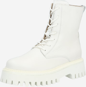 BRONX Lace-Up Ankle Boots 'Groovy' in White: front