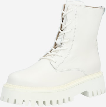 BRONX - Botines con cordones 'Groovy' en blanco: frente