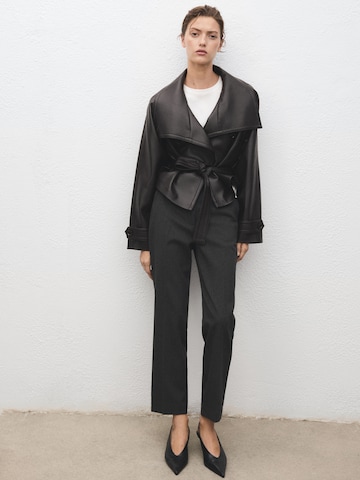 MANGO Regular Trousers with creases 'NEWARM' in Grey