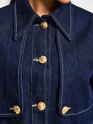 IT'S BASIC Vest 'CROPPED DENIM JACKET' in Blue