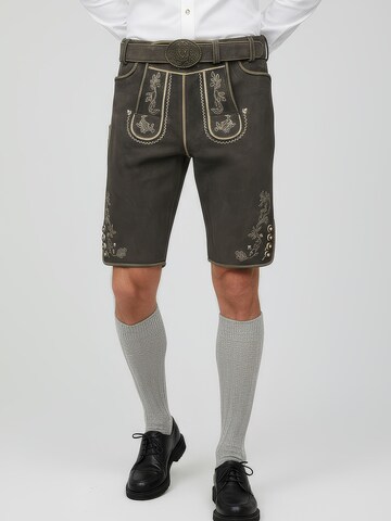 Regular Pantalon folklorique 'Arendt' Krüger Buam en marron : devant