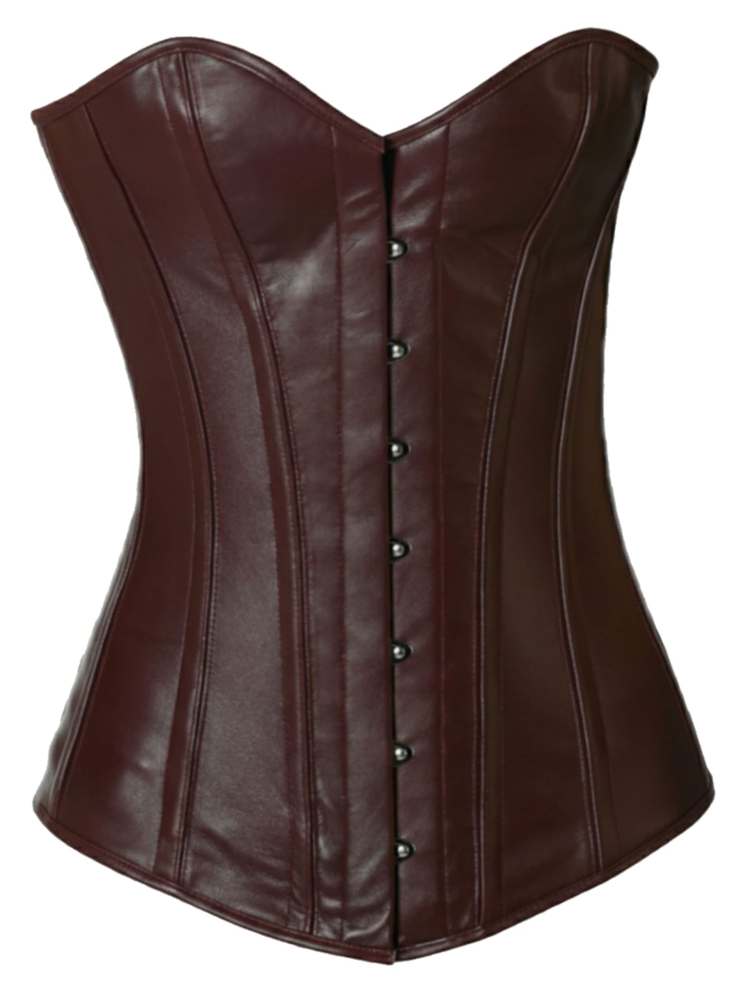 fapedo Bodice 'Leder Vollbrust Korsett Corsage Lx99' in Red: front