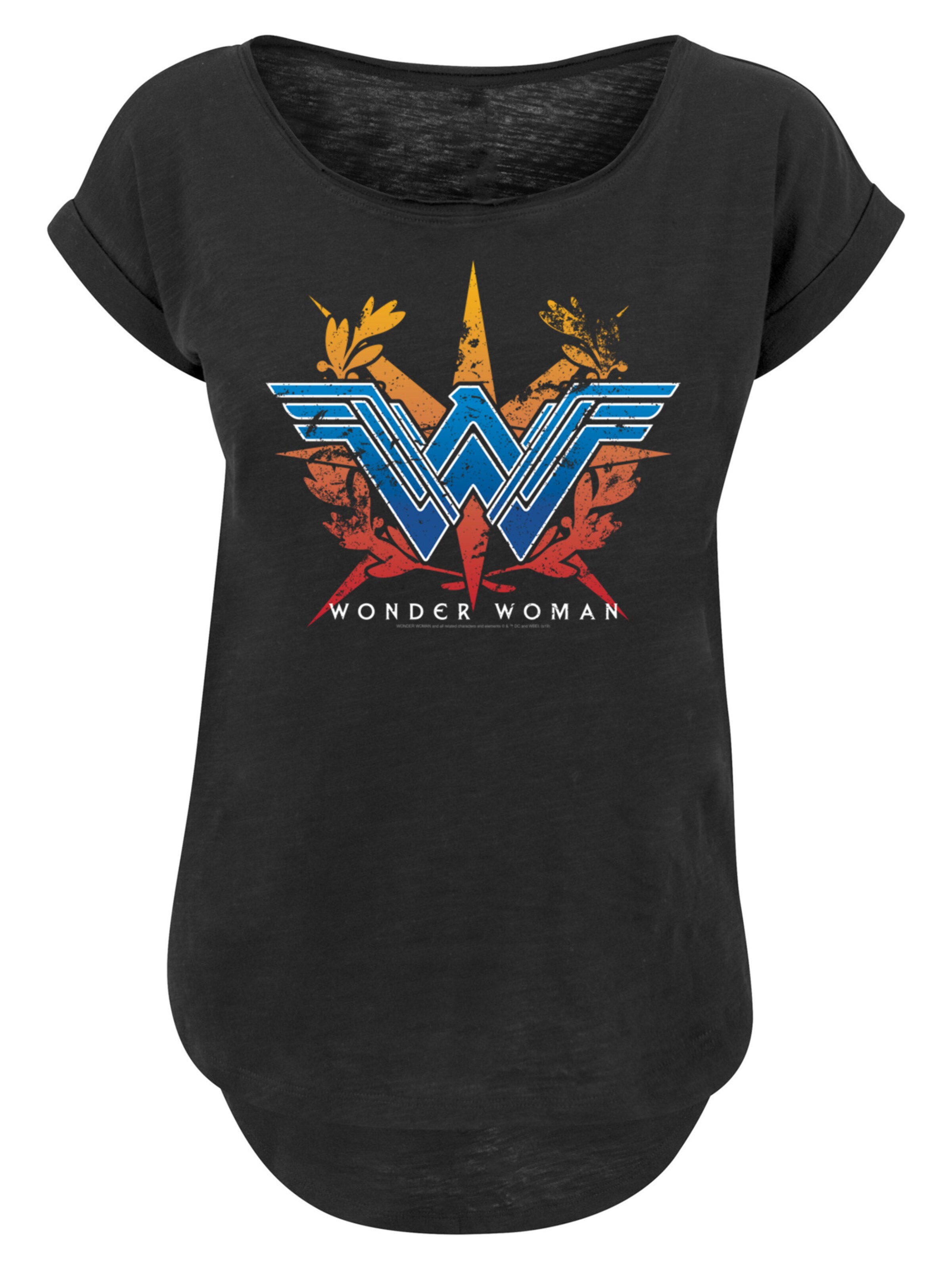 F4NT4STIC Shirt 'DC Comics Wonder Woman' in Zwart: voorkant