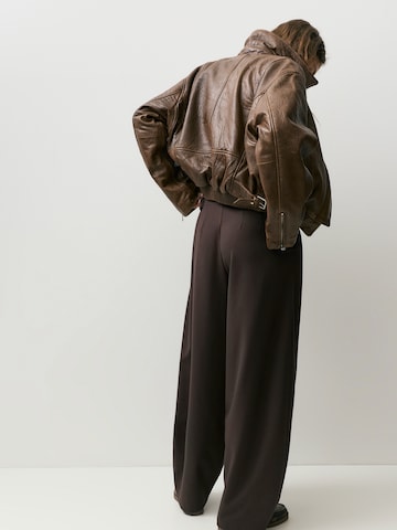 Pull&Bear Barrel Plisované nohavice - Hnedá