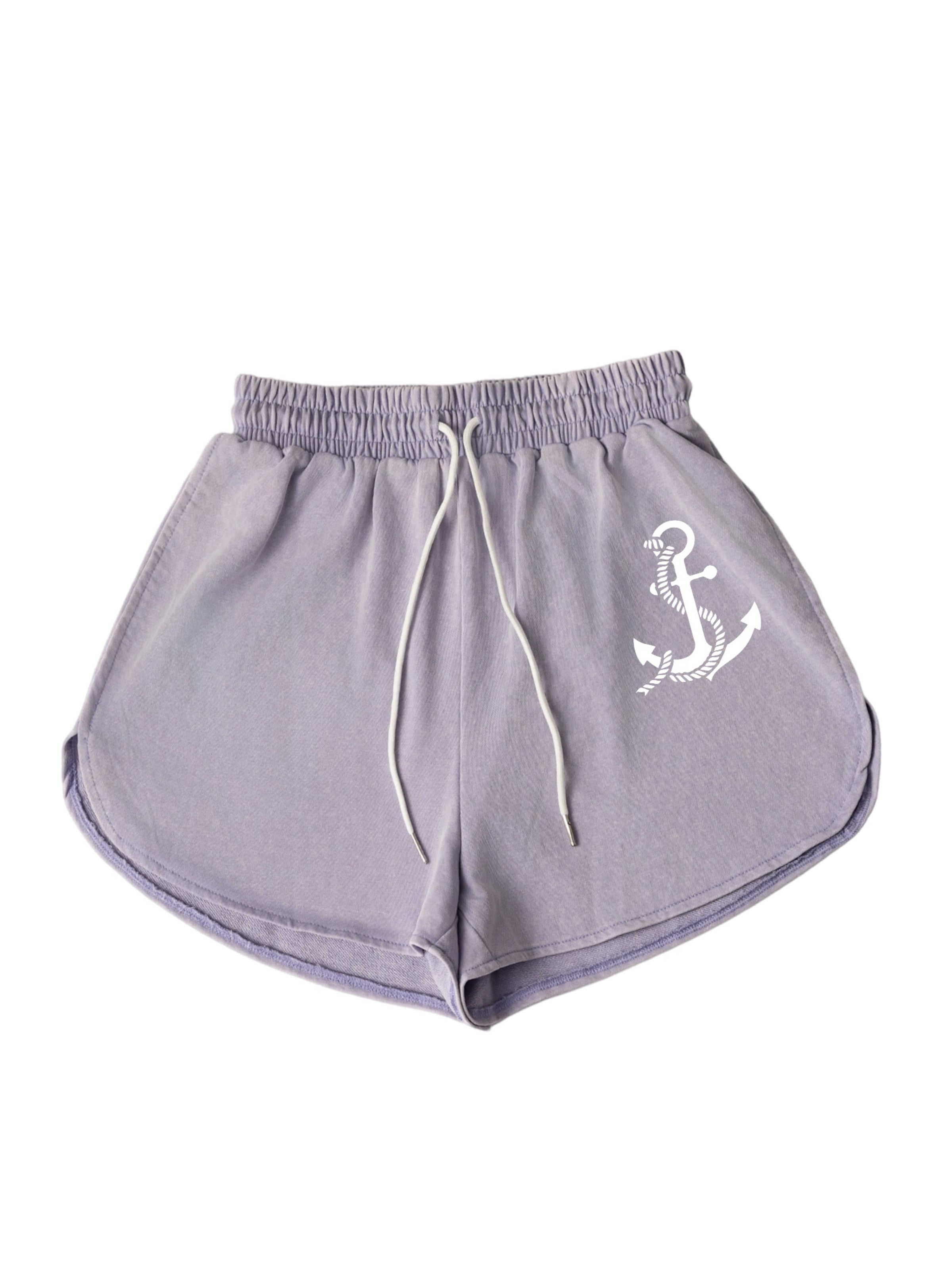 GORHEY Broek 'Women Summer Casual Drawstring Comfy Dressy Lounge Beach Vacation Print Shorts' in Lila: voorkant