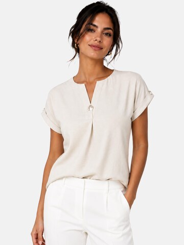 REGINA FASHION Blouse 'Blouse with button' in Beige