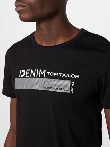 TOM TAILOR DENIM T-Shirt in Schwarz