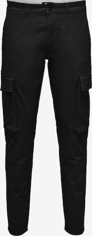 Only & Sons Regular Cargo Pants 'Next' in Black: front