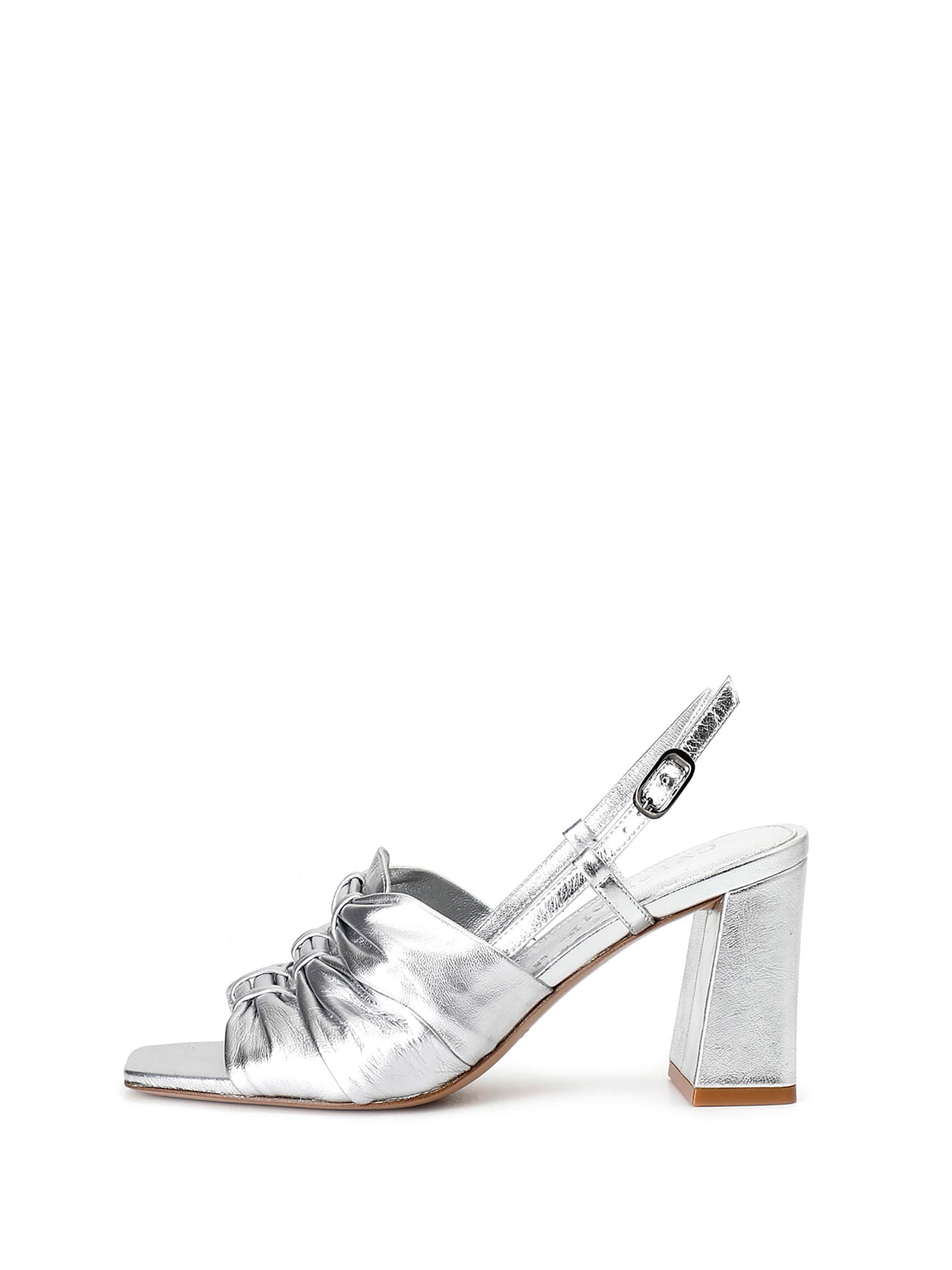 Sandalo di CAFè NOIR in argento: frontale