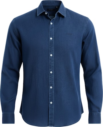 Ombre Regular Fit Hemd in Blau: Vorderseite