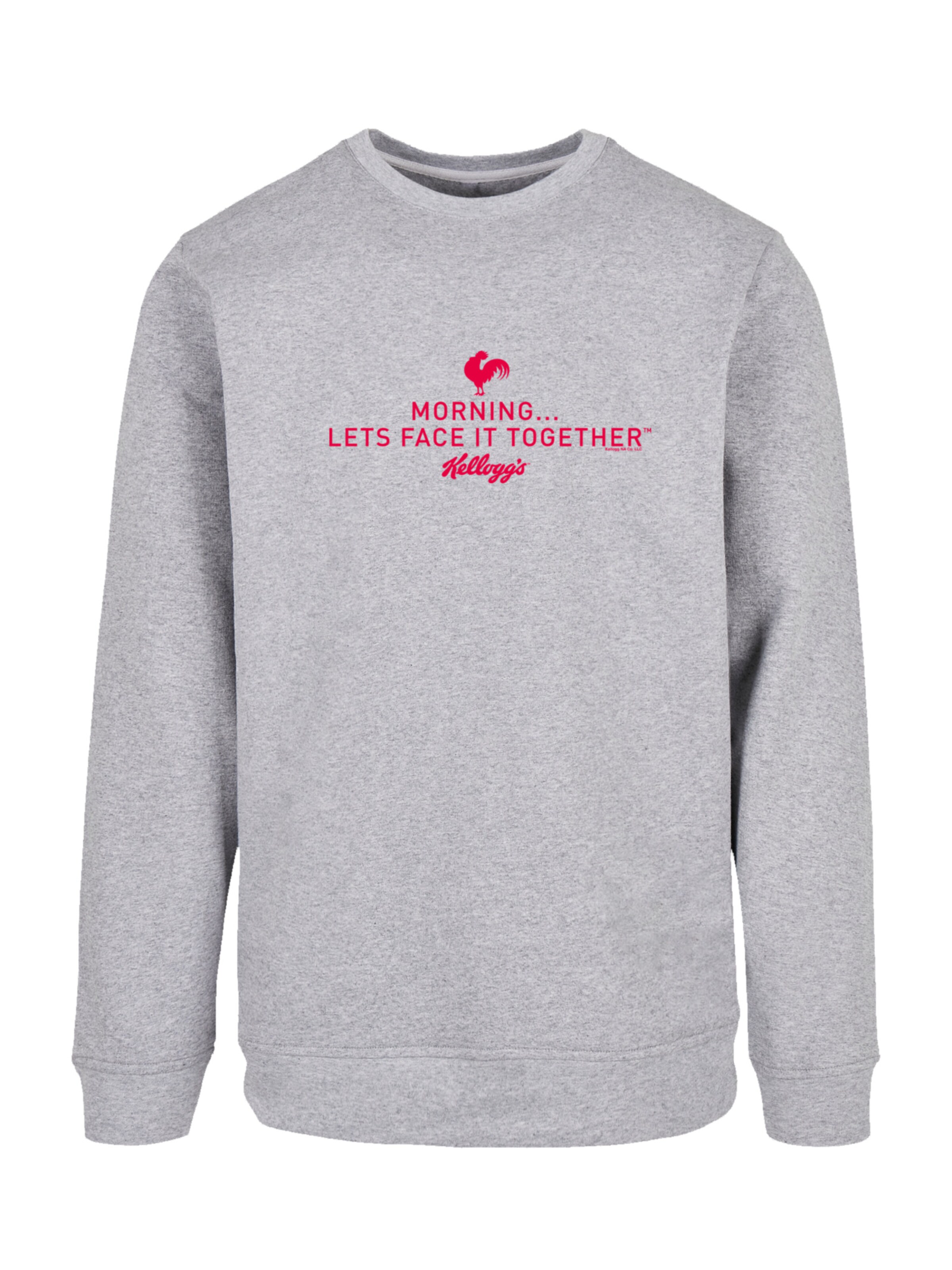 Sweat-shirt 'Kellogg's Breakfast Cereals Morning Lets Face It' F4NT4STIC en gris : devant