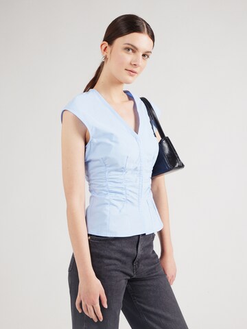 WEEKDAY Blouse 'Alec' in Blauw: voorkant