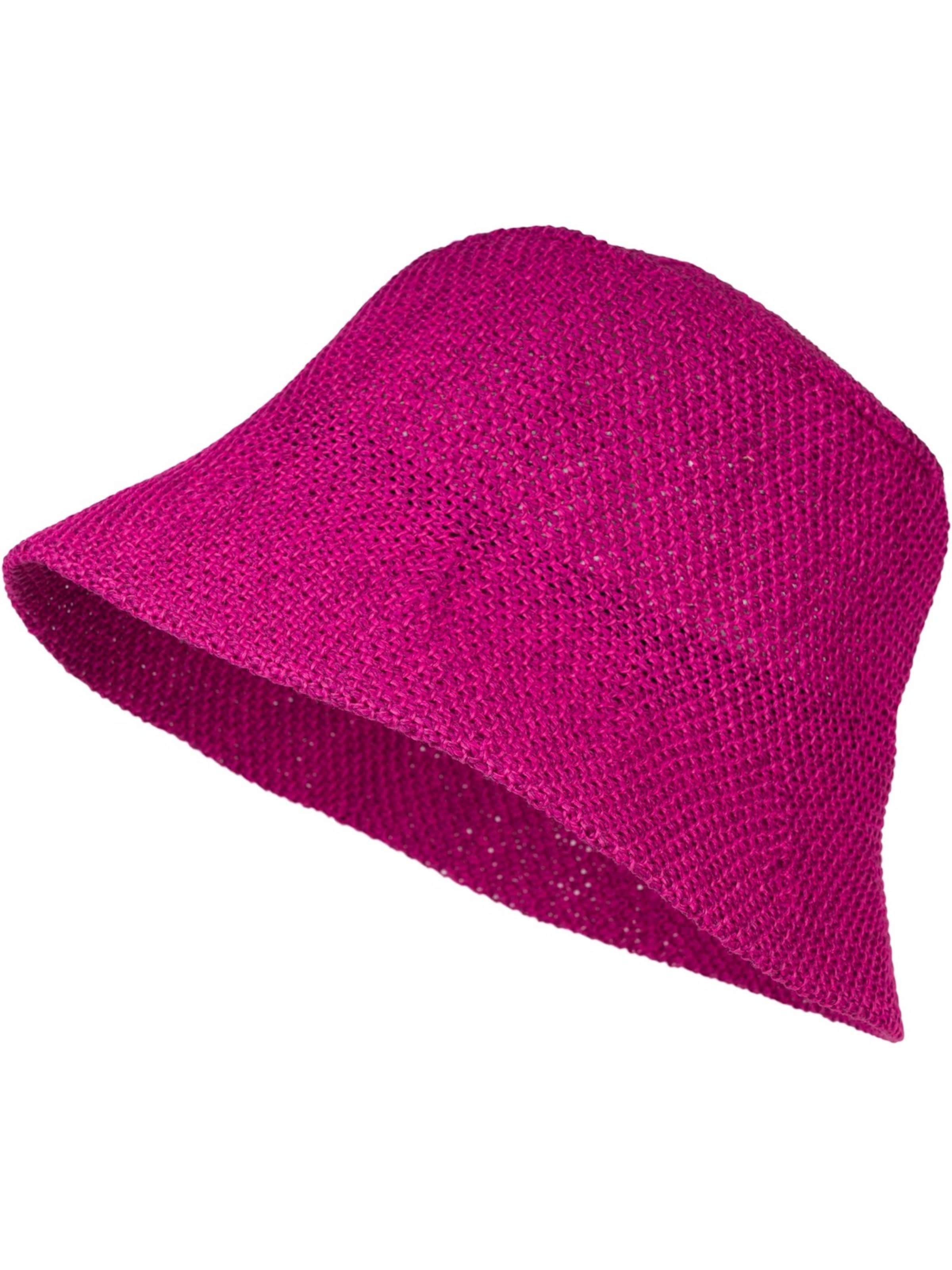 styleBREAKER Hut 'Fischerhut aus Papierstroh - Knautschhut'‌ in magenta, Produktansicht