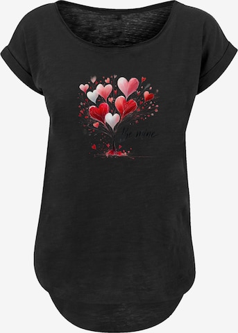 F4NT4STIC Shirt 'Herzbaum Be Mine!' in Zwart: voorkant