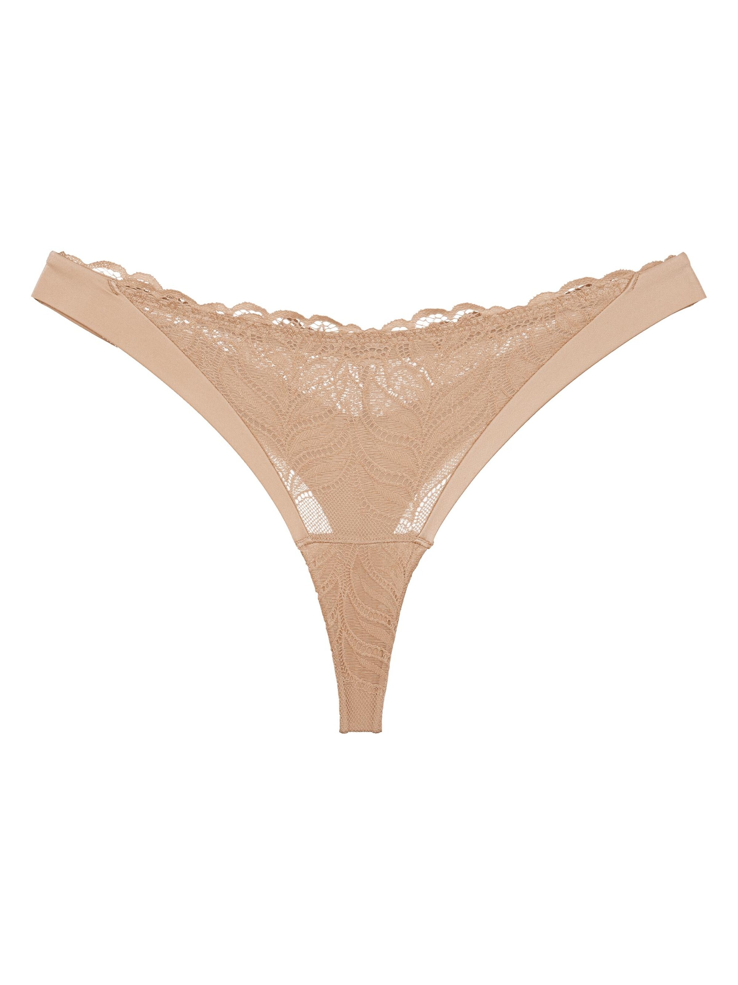 ESOTIQ Thong in Beige: front