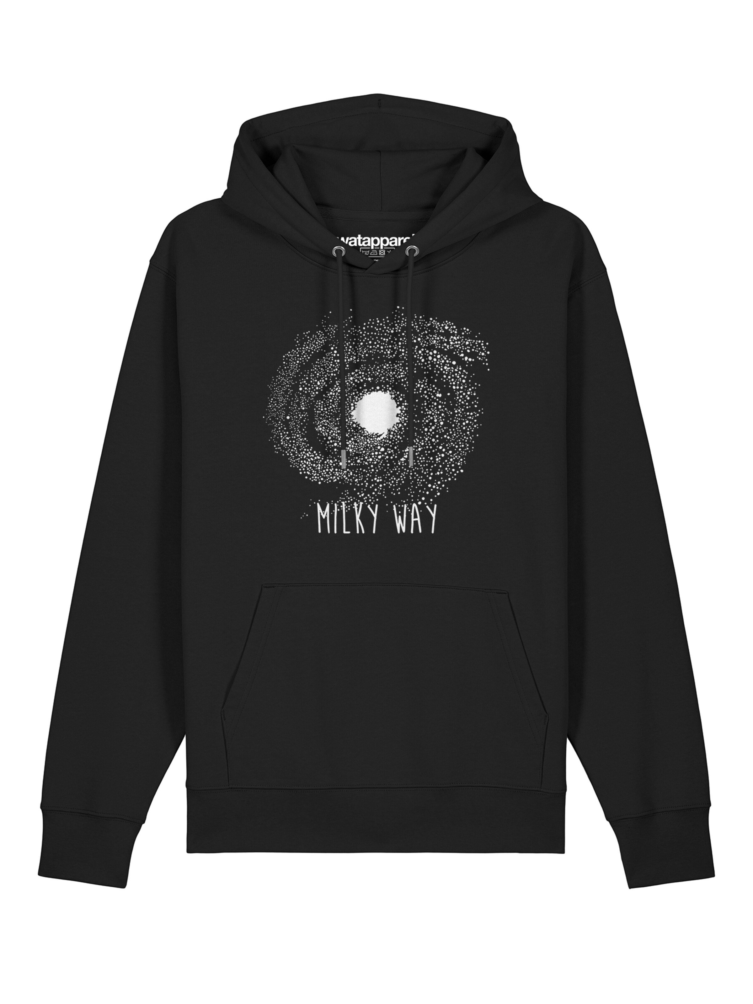 Sweat-shirt ' Milky way ' Watapparel en noir : devant