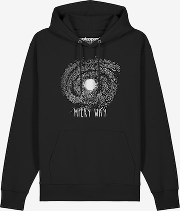 Sweat-shirt ' Milky way ' Watapparel en noir : devant